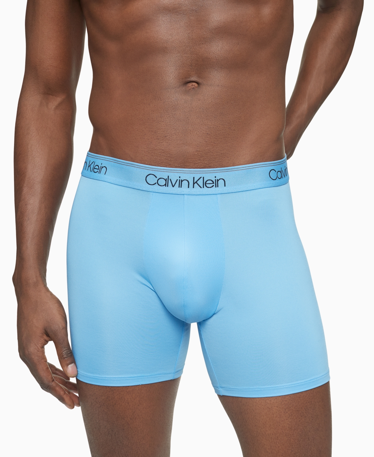 Shop Calvin Klein Men's 3-pack Microfiber Stretch Boxer Briefs Underwear In Navy,artesian,paradise