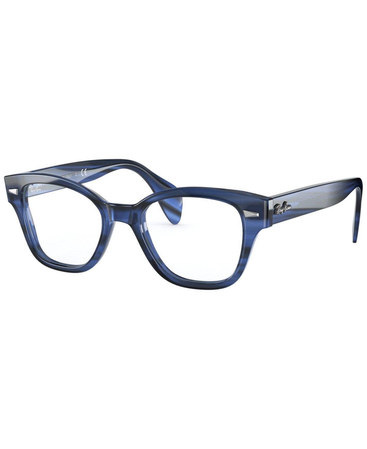 RX0880 Unisex Square Eyeglasses - Striped Blue