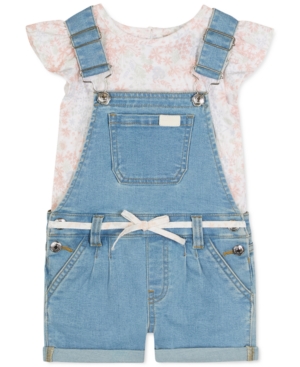 7 For All Mankind Baby Girls 2-Pc Printed Flutter-Sleeve Top & Shortalls Set