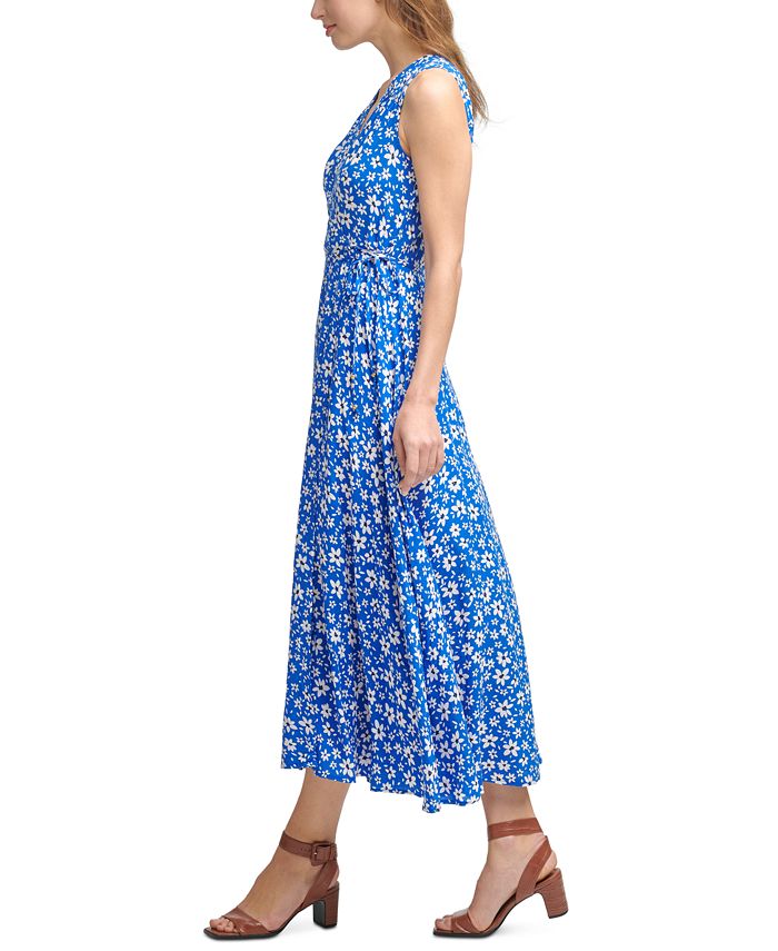Calvin Klein Ditsy Floral-Print Maxi Dress - Macy's