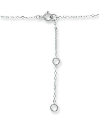 Cubic Zirconia Crescent Moon & Heart 16" Pendant Necklace in Sterling Silver & 18k Gold-Plate, Created for Macy's