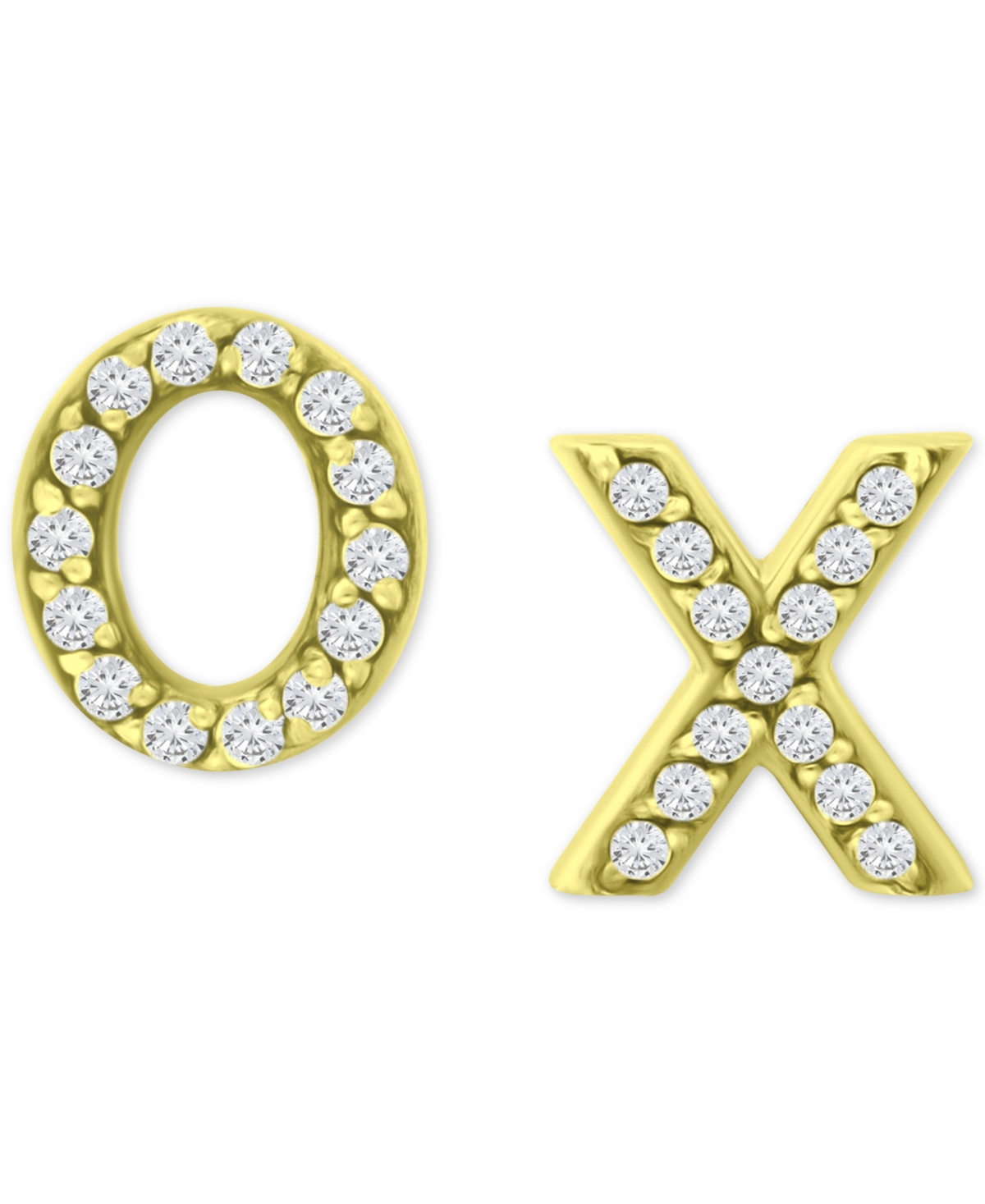 Giani Bernini Cubic Zirconia X & O Mismatch Stud Earrings, Created for Macy's