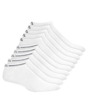 Fila Men's 10-Pack Double-Stripe No-Show Socks