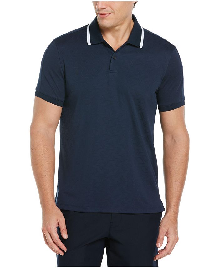 Perry Ellis Men's Jacquard Grid Short Sleeve Polo Shirt - Macy's