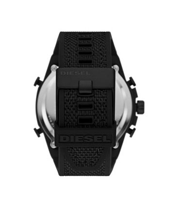 Diesel - Men's Mega Chief Black Silicone Strap Watch 51mm