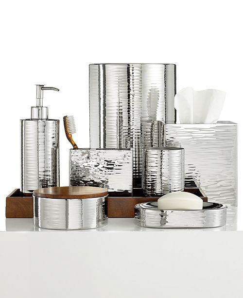 Hotel Collection Polished Hammered Metal Bath Accessories Collection Created For Macy S Reviews Bathroom Accessories Bed Bath Macy S