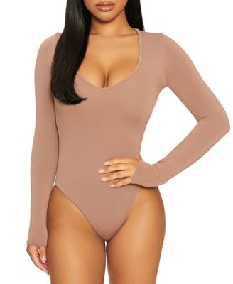 deep v neck body suit