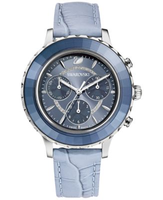 Swarovski Women's Swiss Chronograph Octea Lux Blue Crocodile