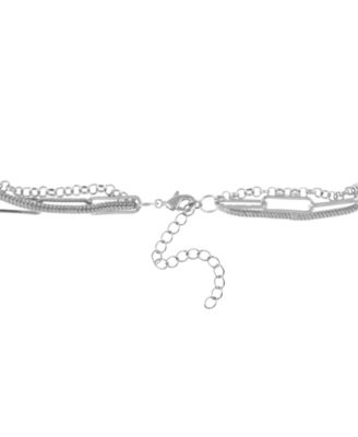 Triple Row 16" Chain Necklace in Silver Plate or Gold Plate