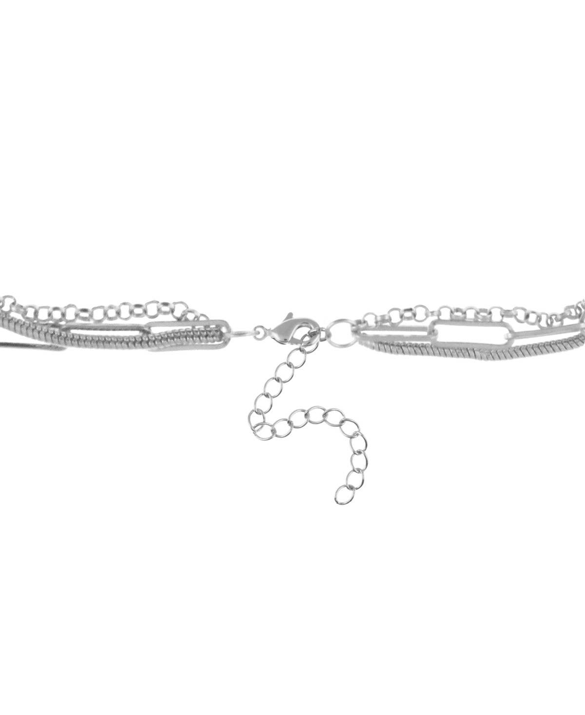 And Now This Triple Row Chain Necklace Plate or Gold Plate - Silver