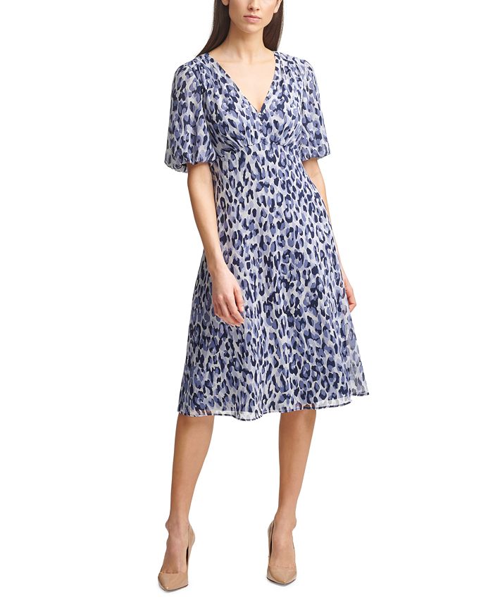Jessica Howard Printed Chiffon A-Line Dress - Macy's