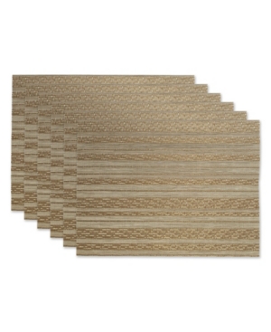 Design Imports Design Import Metallic Basket Weave Placemat, Set Of 6 In Gold-tone