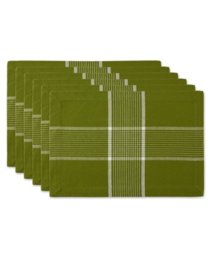 Design Imports Design Import Fiesta Check Placemat, Set Of 6 In Green