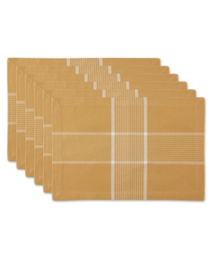 Design Imports Design Import Fiesta Check Placemat, Set Of 6 In Yellow
