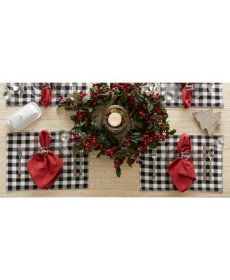 Christmas Buffalo Check with Embroidery Placemat, Set of 6