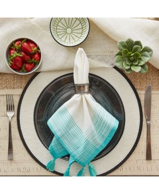 Variegated Stripe with Tassel Napkin, Set of 6