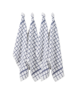 Design Imports Windowpane Terry Dishtowel, Set Of 4 In Gray