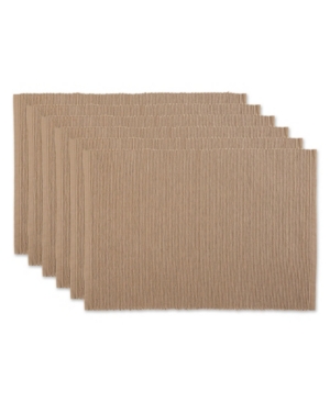 Design Imports Ribbed Placemat, Set Of 6 In Stone