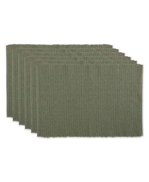 Design Imports Design Import Ribbed Placemat, Set Of 6 In Green