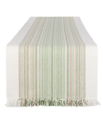 Striped Fringed Table Runner, 14" x 72"