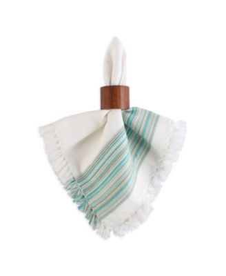 Fringed Stripe Table Toppers, 20" x 20", Set of 6