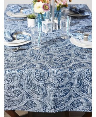 Paisley Print Outdoor Tablecloth with Zipper, 60 Round
