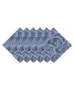 Design Imports Paisley Print Outdoor Napkin, Set Of 6 In Blue