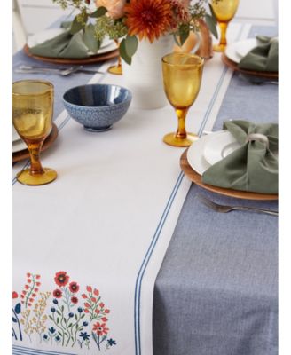 Flower Garden Embellished Table Runner, 14" x 72"