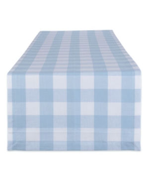 Design Imports Buffalo Check Table Runner, 14" X 72" In Blue