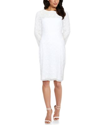 Adrianna Papell Women's Embellished Illusion Sheath Dress - Macy's