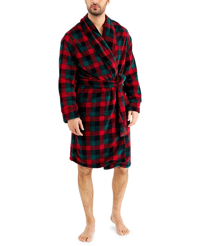Etecredpow Mens Plus Size Long Sleeve Bathrobe Sleepwear Lounge Comfort Flannel Robe