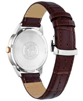 Eco-Drive Men's Corso Brown Leather Strap Watch 40mm