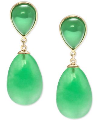 jade and gold drop earrings