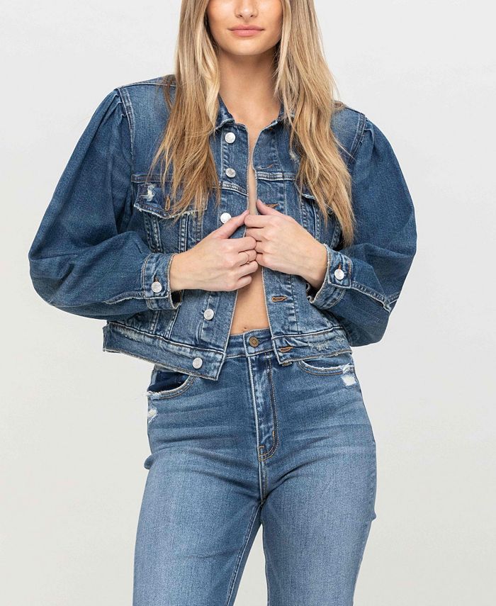 Balloon sleeve denim jacket 2025