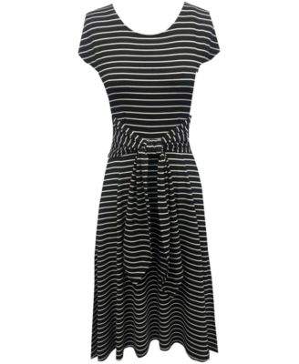 Robbie Bee - Striped Tie-Front Midi Dress