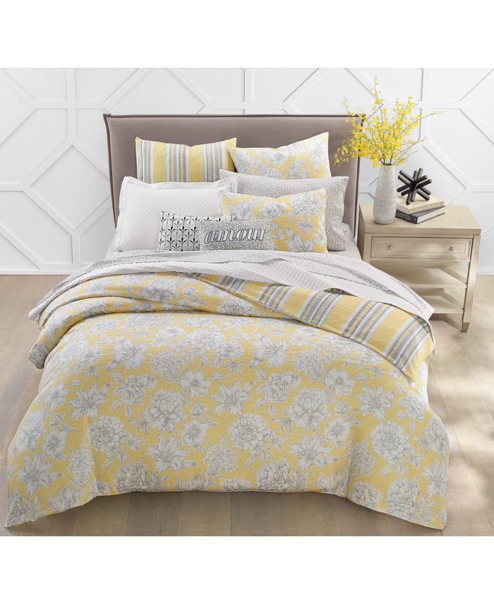 Charter Club 300Thread Count Outline Botanical Reversible Bedding