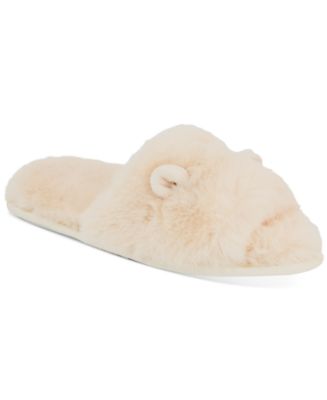 Jenni Critter Faux Fur Slide Slippers, Created for Macy's - Macy's