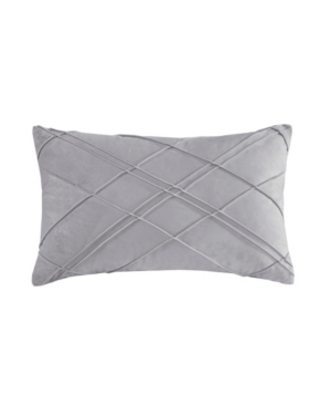 Cosmoliving Naomi Pleated Velvet Pillow, 20" X 12" Bedding In Gray