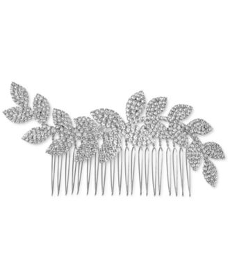 I.N.C. International Concepts - Silver-Tone Pav&eacute; Leaf Sprig Hair Comb