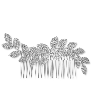Inc International Concepts Silver-tone Pave Leaf Sprig Hair Comb, Created For Macy's