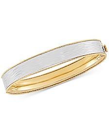 Textured Two-Tone Bangle Bracelet in 14k Gold & White Gold