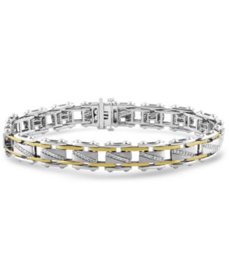 Mens two toned diamond link 2024 bracelet- Macy's