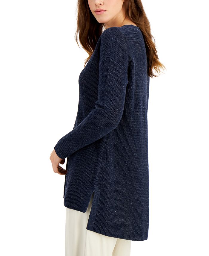 Eileen Fisher Organic Linen V-Neck Sweater - Macy's