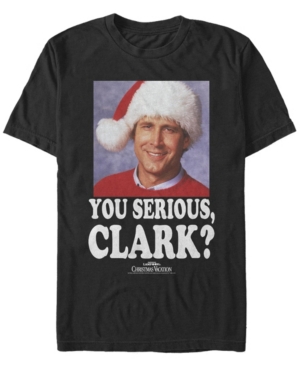 Fifth Sun Men's National Lampoon Christmas Vacation Serious Clark Short Sleeve T-shirt In Black