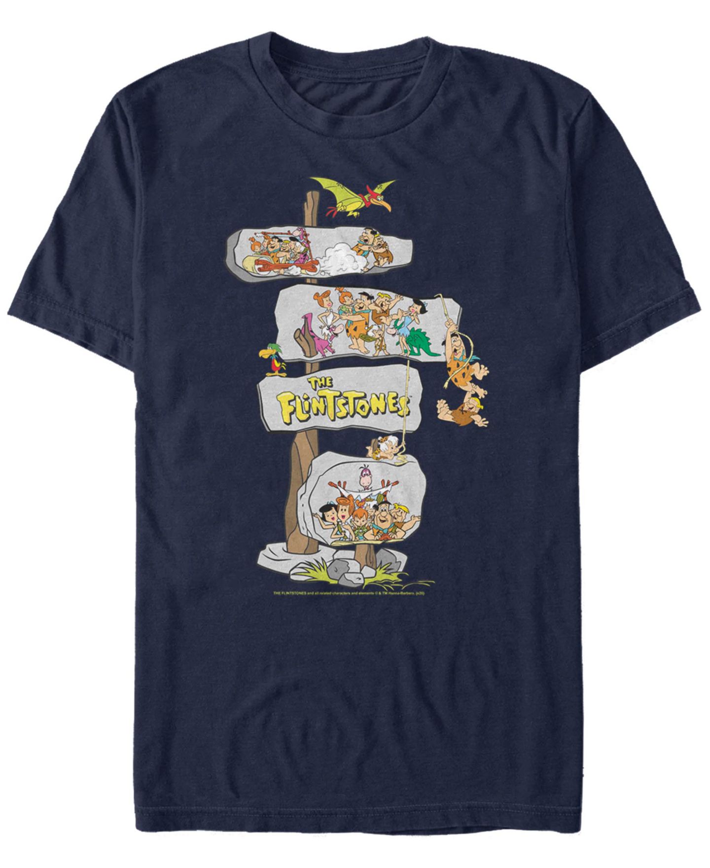 Мужская футболка Fifth Sun The Flintstones Box Up Stones Short Sleeve, цвет: Тёмно-синий — фото 1