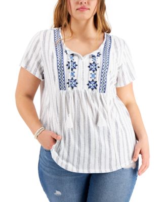 Plus Size Embroidered Top