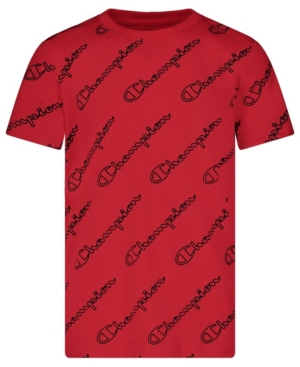 Big Boys All Over Print Diagonal Script Short Sleeve T-shirt