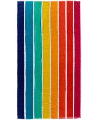 Martha Stewart Collection - Rainbow Stripe Velour Beach Towel