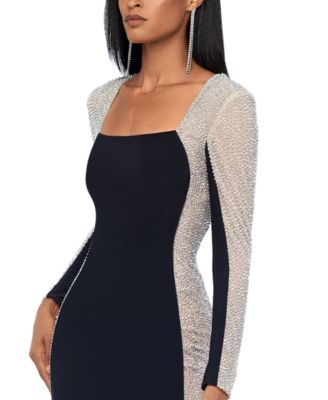 Petite Embellished Colorblocked Gown