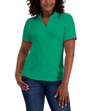 Karen Scott Petite Cotton Polo Top Created for Macy's
